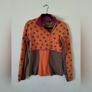 Neve Orange and Brown Polka-dot Women's Sweater | Size M